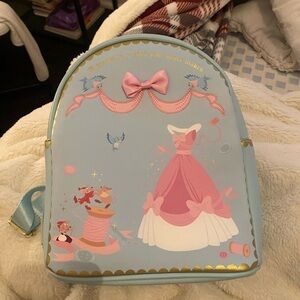 NEW Disney Cinderella Loungefly Blue and Pink Princess Backpack